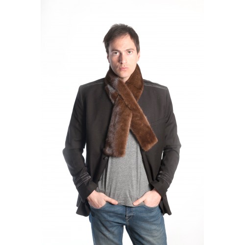 Getalty Real Mink Fur Men Collar Winter Warm Scarf for Men's Coat
